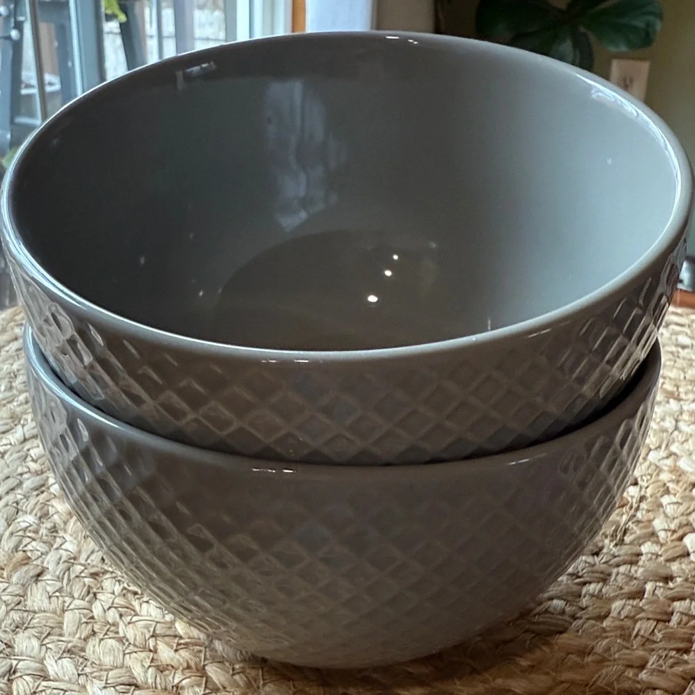 West Elm Gray Textured Cereal Bowls Set of 2